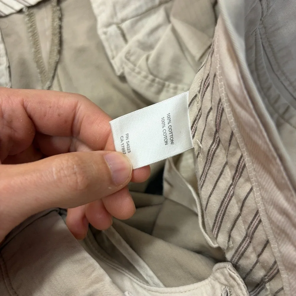 Banana Republic Mens Chino Pants 34x32 Straight Tan Brown 100% Cotton Relaxed